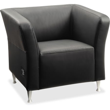 Wholesale Chairs & Seating: Discounts on Lorell Fuze Modular Series Black Leather Guest Seating LLR86916
