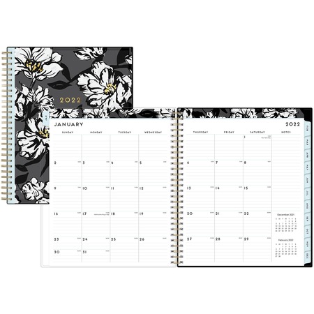 Blue Sky Baccara DarkFloral Design Monthly Planner