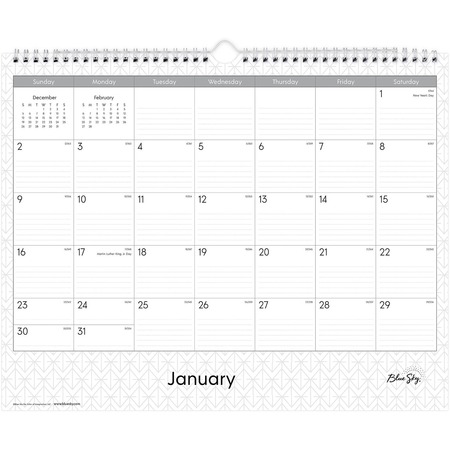 Blue Sky Classic Monthly Wall Calendar