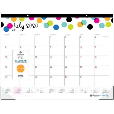 Blue Sky Ampersand Collection Dots Monthly Desk Pad