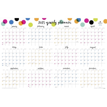 Blue Sky Ampersand Dots Laminated Wall Calendar