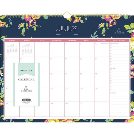 Blue Sky Peyton Navy Floral Wall Calendar