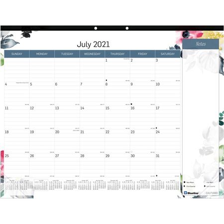 Blueline Colorful Academic Monthly Desk Pad Calendar REDCA1716BD-BULK