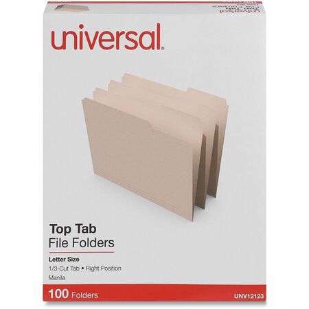 Universal 1/3 Tab Cut Letter Top Tab File Folder UNV12123EE | Bulk ...