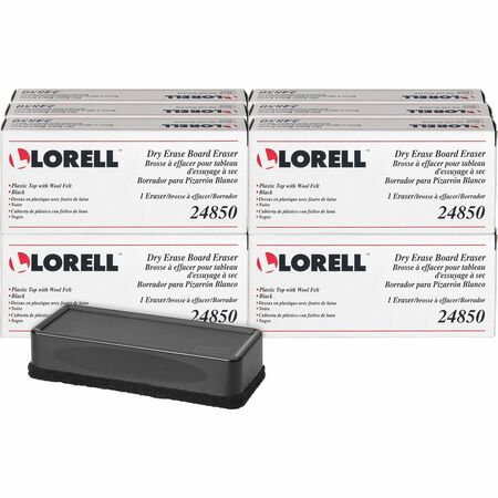 Lorell Dry Erase Board Eraser, Black