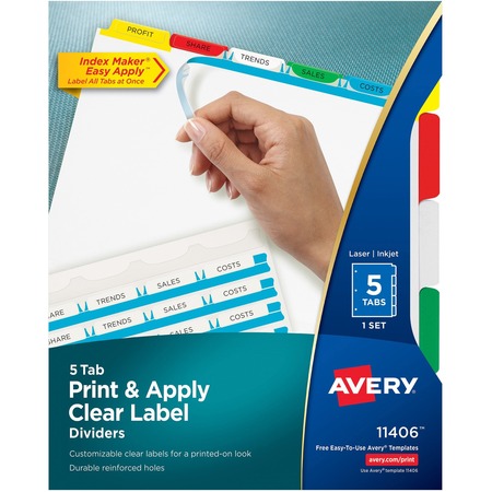 Wholesale Labels: Discounts on Avery Index Maker Label Divider with Color Tabs AVE11406