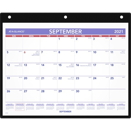 At-A-Glance Academic Monthly Desk/Wall Calendar with Poly Holder