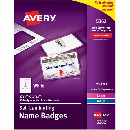 Wholesale Name Tags & Badges: Discounts on Avery 5362 Laser/Inkjet Badge Insert AVE5362