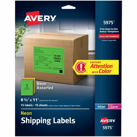Wholesale Multipurpose Labels: Discounts on Avery Neon Rectangular Labels for Laser and/or Inkjet Printers AVE5975