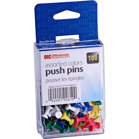 Wholesale Pushpins & Thumb Tacks: Discounts on Officemate OIC Plastic Precision Push Pins OIC92610