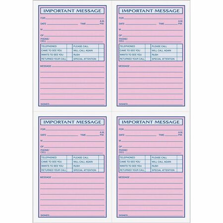 TOPS 4CPP Important Phone Message Book
