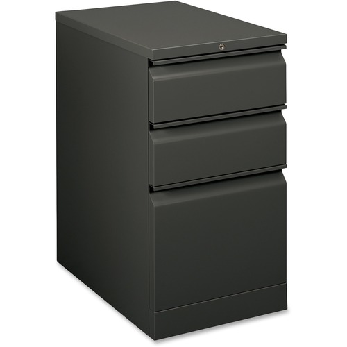 Flagship Mobile Box/Box/File Pedestal, Full Radius Pull, 22-7/8d, Charcoal HON18723RS