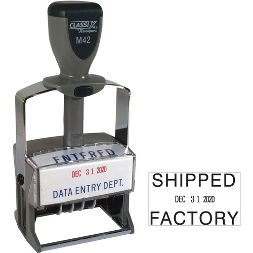 Shachihata Inc Self-Inking Date Stamp, Impression 1-5/16"x2-1/4", 1-6 Lines
