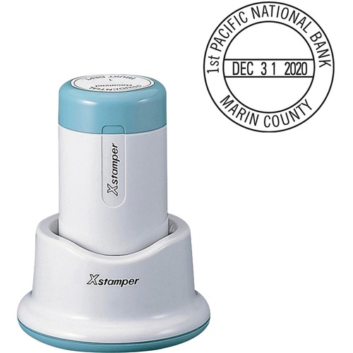 Shachihata Inc Custom Round Dater, 1-3/16", 18 Max,1-4 Lines