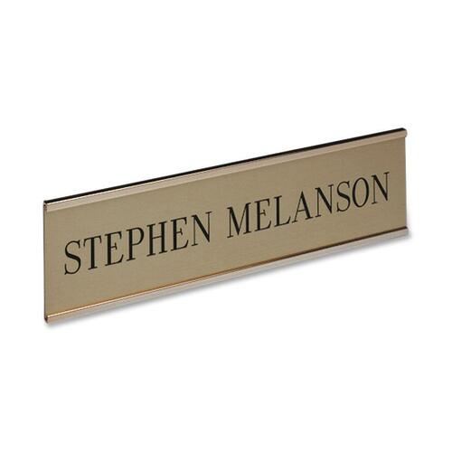 Shachihata Inc Standard Aluminum Wall Sign, 2"x8", Standard Gold