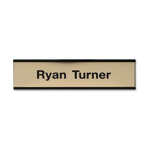 Shachihata Inc Standard Aluminum Wall Sign, 2"x8", Standard Black