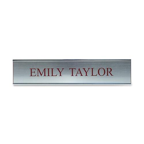 Shachihata Inc Standard Aluminum Wall Sign, 2"x10", Standard Silver