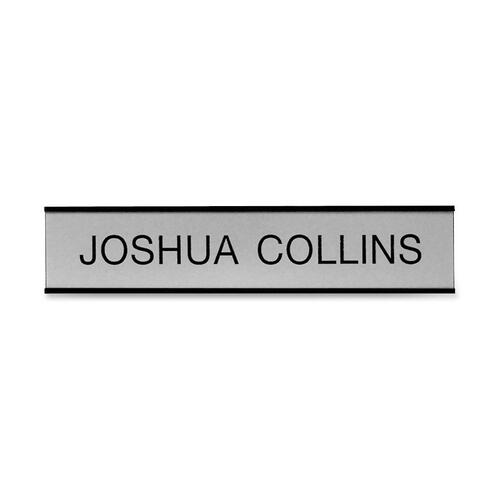 Shachihata Inc Standard Aluminum Wall Sign, 2"x10", Standard Black
