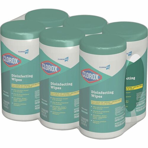 Clorox Disinfecting Wipes - Wipe - Fresh Scent - 75 / Canister - 6 / Carton - Green