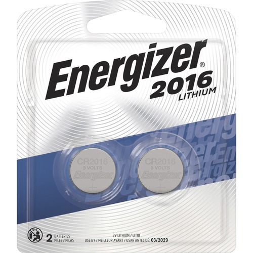 Energizer 2016 Lithium Coin Battery, 2 Pack EVE2016BP2