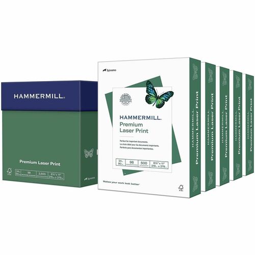 Hammermill Laser Print Paper,24 lb., 98 GE, 8-1/2"x11",500/RM,10/CT,WE