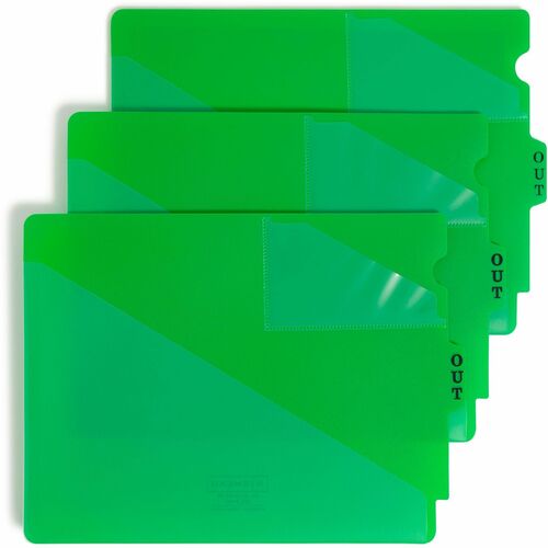 Smead Out Guides,Center End Tab,Vinyl,12-3/4"x9-1/2",50/BX,5/CT,GN