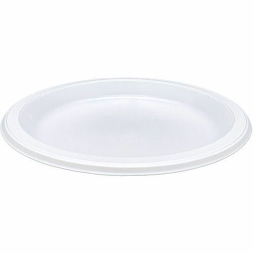 Genuine Joe Reusable Plastic White Plates GJO10329