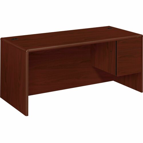 The HON Company Right Pedestal Desk, 66"x30"x29-1/2", Mahogany