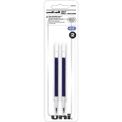 Uni-Ball Refill for Gel 207 Impact RT Roller Ball Pens, Bold Point, Blue Ink, 2/Pack