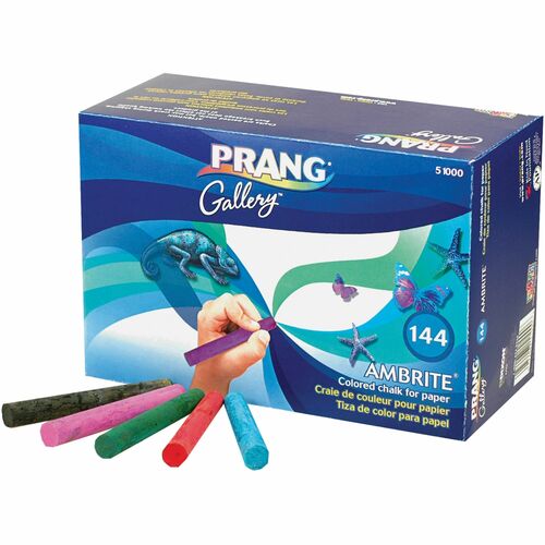 Dixon Ticonderoga Company Colored Chalk, f/Drawing Paper, 144/BX, Ast