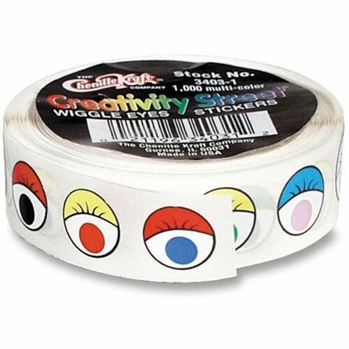 Creativity Street Wiggle Eyes Stickers - Self-adhesive - Assorted - 1 /  Roll - Reliable Paper
