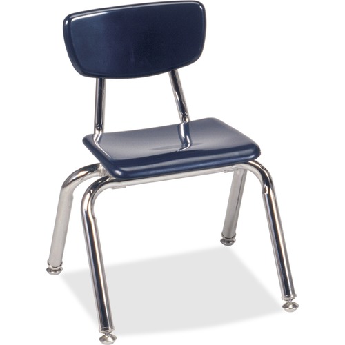 Virco Stack Chairs,12"H Seat,14-5/8"x15"x20-1/2",4/CT,Navy