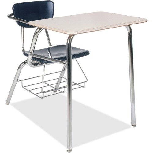 Virco Chair Desk,Rectangle Top,Bookrack,29-5/8"x23"x36",2/CT,BE