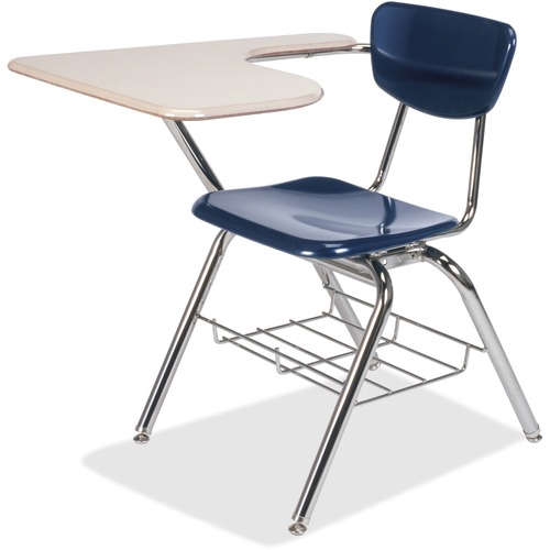 Virco Chair Desk,Fixed Tablet Arm,Bookrack,30-1/2"x19"x31",2/CT,BE