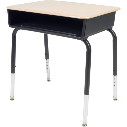 Virco Desk,w/BookBox,OpenFront,Plastic,18"x24"x30",Sandstone