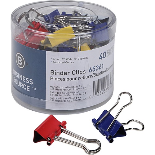 ACCO Medium Binder Clips, 5/8 Cap, Black, 12/Box 