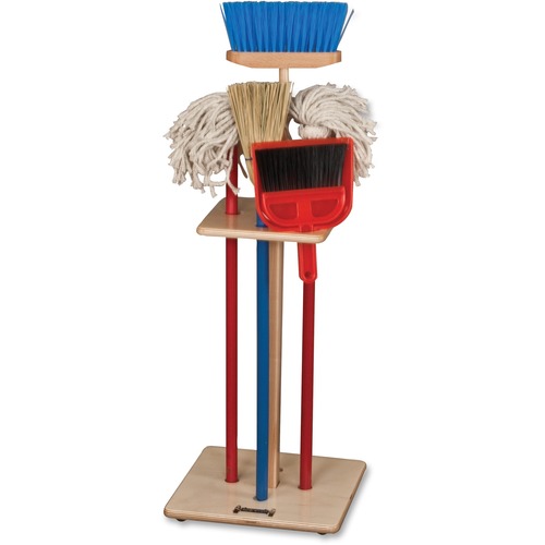 Jonti-Craft, Inc. House Cleaning Set-N-Rack, Woodgrain