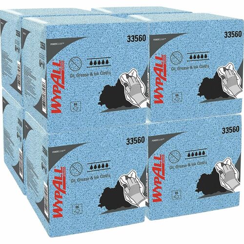 Kimberly-Clark Professional Cleaning Cloths,f/Oil/Grease,Quarterfold, 66Shts, 8PK/CT, BE