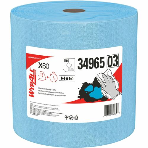 Kimberly-Clark Professional Cleaning Towels, Perforated,12-1/2"x12-1/5", 1100Sht/RL, BE