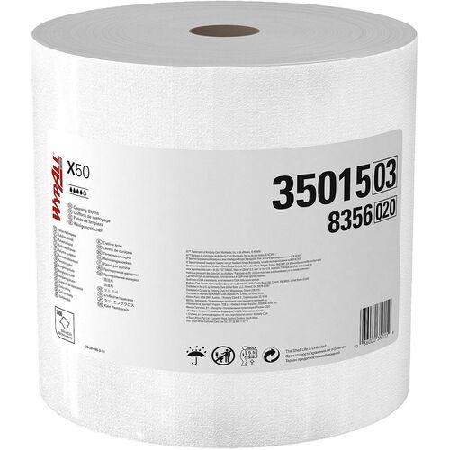 Kimberly-Clark Professional Wypall X50 Wipers, 1100Shts/RL, White