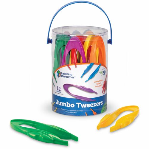 Learning Resources Tweezers Set, Jumbo, 6 Colors, 12/ST, MI
