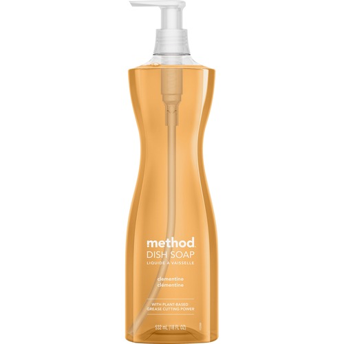 Method Products Dish Soap, Manual, Clementine, 18oz Pump, Orange