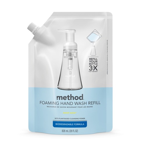 Method Foaming Hand Soap Refill - Sea Mineral ScentFor - 28 fl oz (828.1 mL) - Hand - Light Blue - Triclosan-free, Paraben-free, Phthalate-free - 1 Each