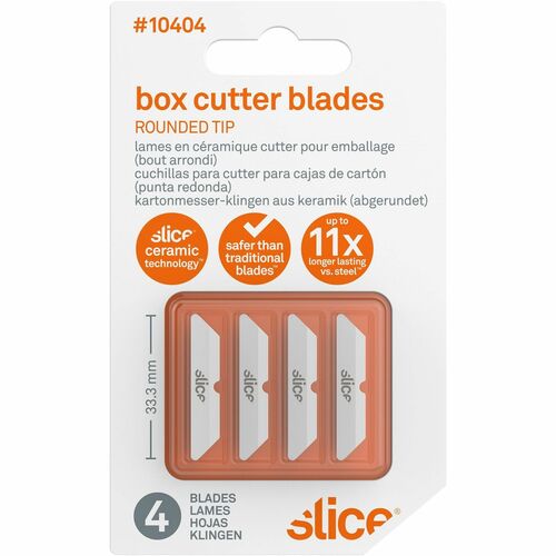 Slice, Inc Ceramic Blades,Rounded Tip,Dual,1/20"x1-3/10"x1/4",4/PK,WE