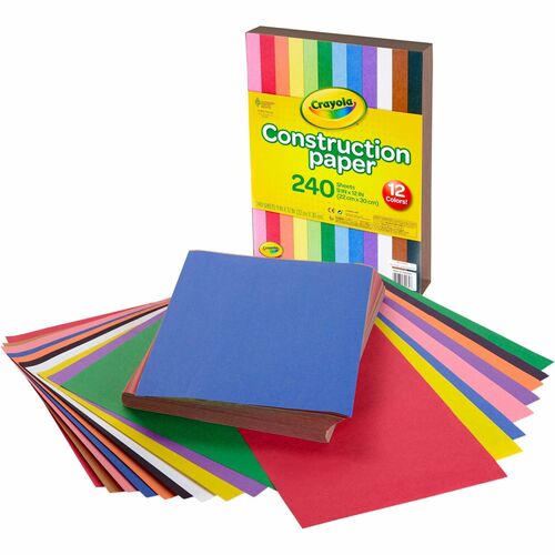 Crayola Construction Paper, 9"x12", 240Shts/PK, Ast