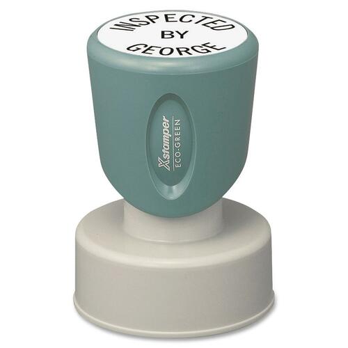 Shachihata Inc Custom Pre-Inked Stamp, Lg, 1-3/16", Green/Gray