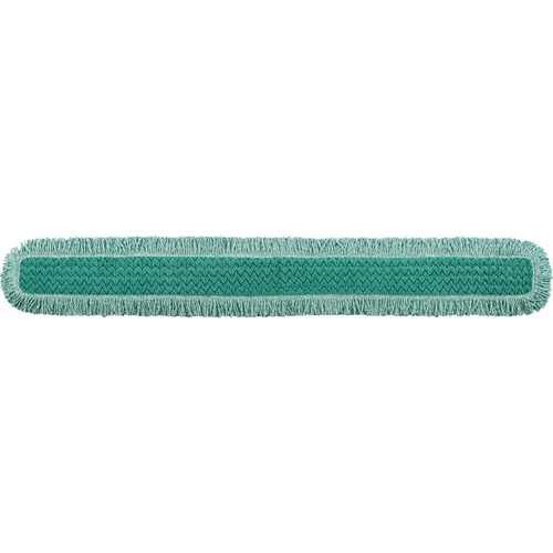 Rubbermaid Commercial Products Dust Mop, Hygen, Microfiber, Fringed, 60", Green