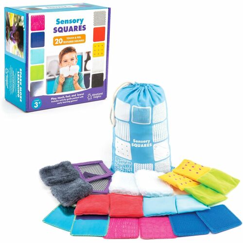 Educational Insights Inc Textured Toys, Squares, f/Kids, 20 Squares, Multi