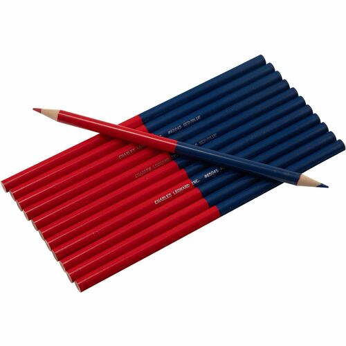 Charles Leonard, Inc Checking Pencils, Dual Sided, 12/BX, Red/Blue