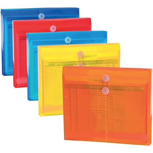 Smead Envelopes,Poly,String Closure,1-1/4"Exp,Ltr,5/PK,24PK/CT,AST
